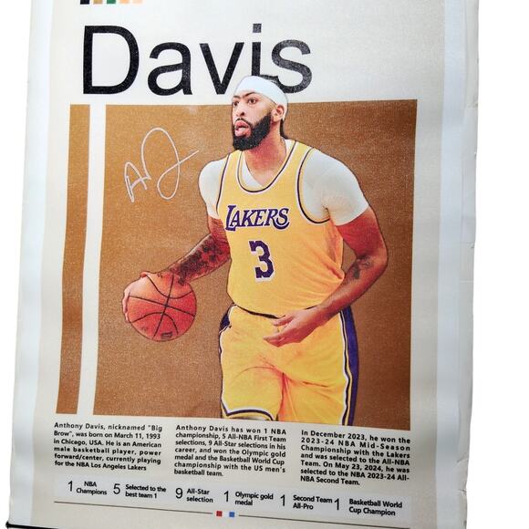 Anthony Davis Los Angeles Lakers Canvas Art, Basketball Print, 12x16" Unframed - Picture 1 of 4